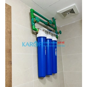 Bộ lọc tổng đầu nguồn 3 cấp 20 inch nhỏ gọn - Lắp cho chung cư