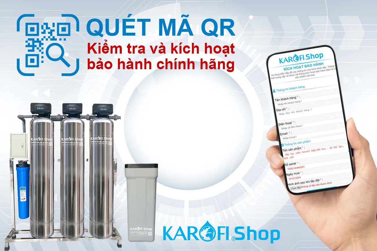 Kiêm tra và kích hoạt bảo hành điện tử sản phẩm lọc tổng Karofishop