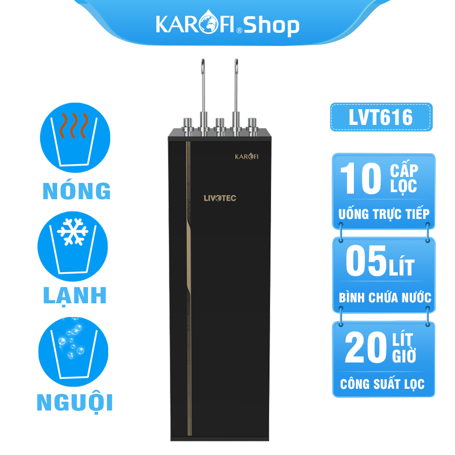 Máy lọc nước nóng lạnh Karofi Livotec 616