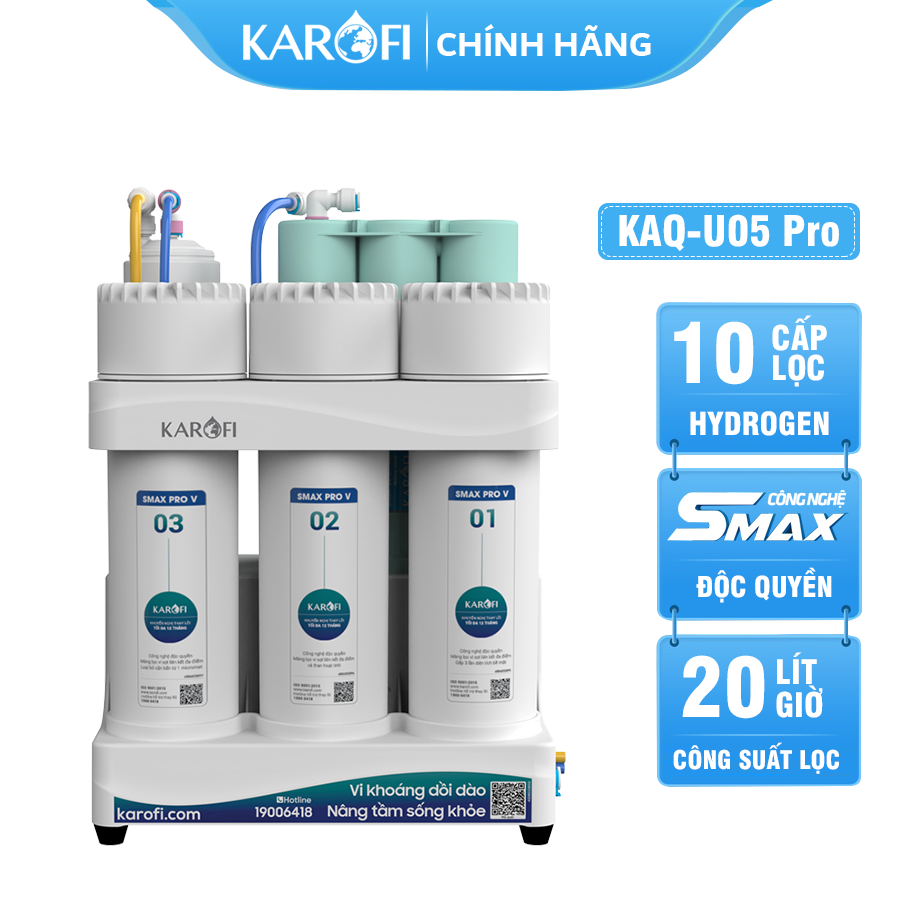 Máy lọc nước Karofi KAQ-U05 Pro - 10 Lõi lắp gầm