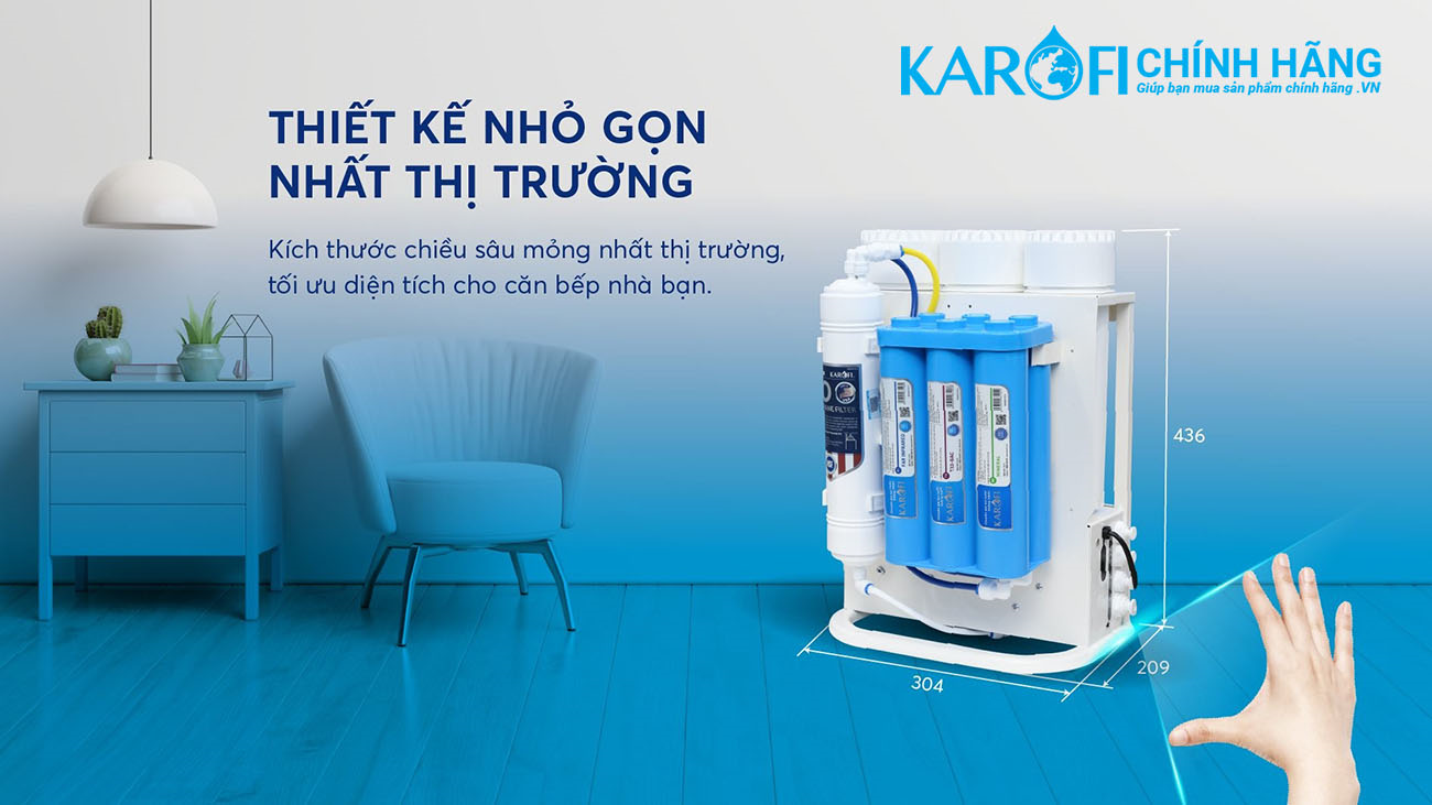 may-loc-nuoc-karofi-kaq-u05-6-3 Máy lọc nước Karofi KAQ-U05 - 10 cấp lọc - nhỏ gọn