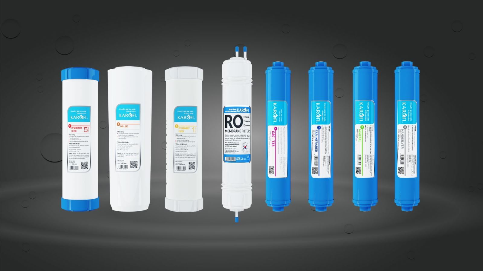 may-nuoc-nong-o-h128-2 bộ 8 lõi lọc máy Karofi O-H128