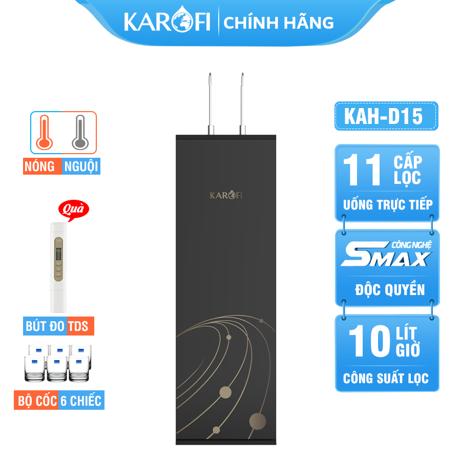Máy lọc nước nóng nguội Karofi KAH-D15